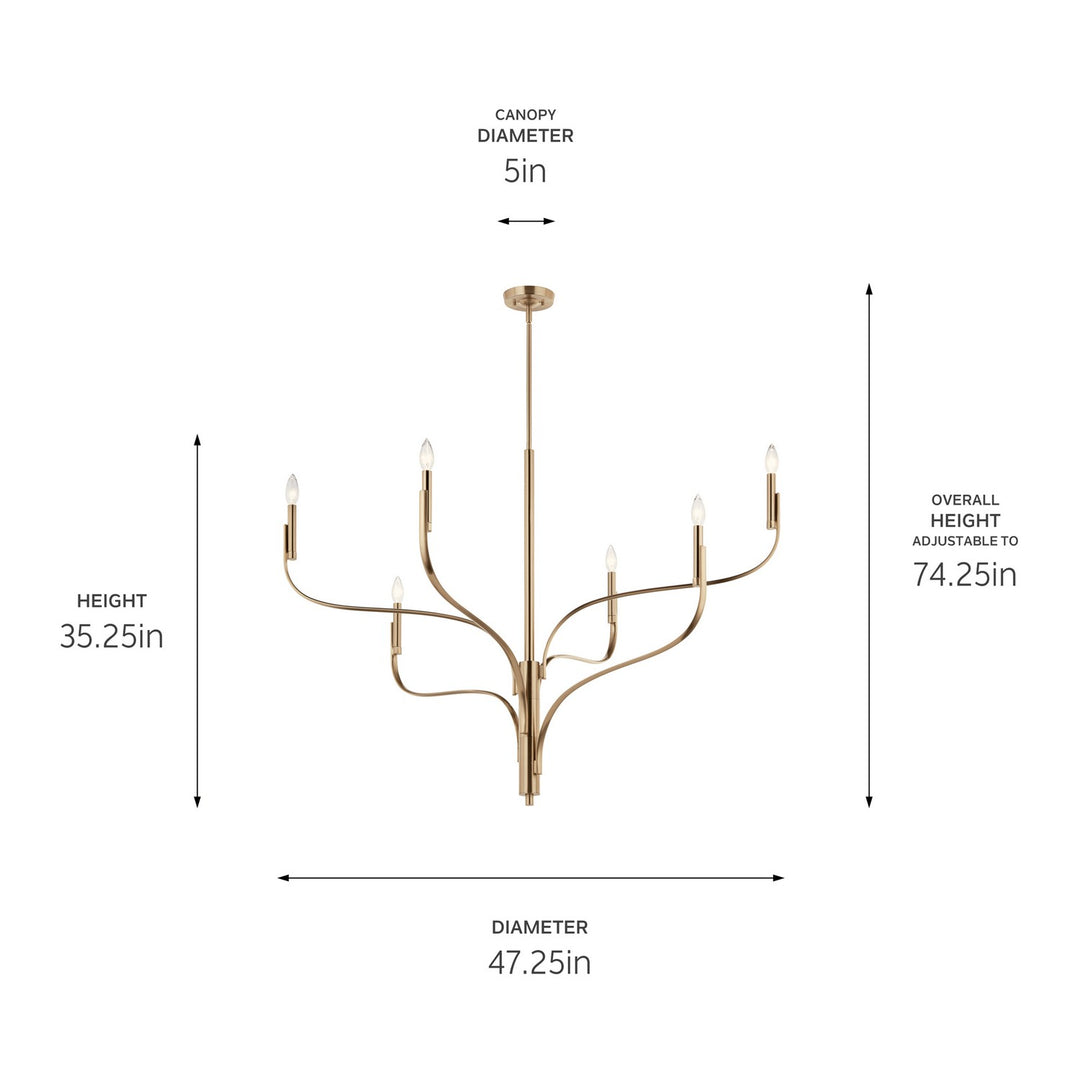 Kichler Canada - 52674CPZ - Six Light Chandelier - Livadia - Champagne Bronze