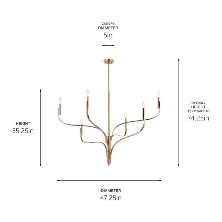 Kichler Canada - 52674CPZ - Six Light Chandelier - Livadia - Champagne Bronze