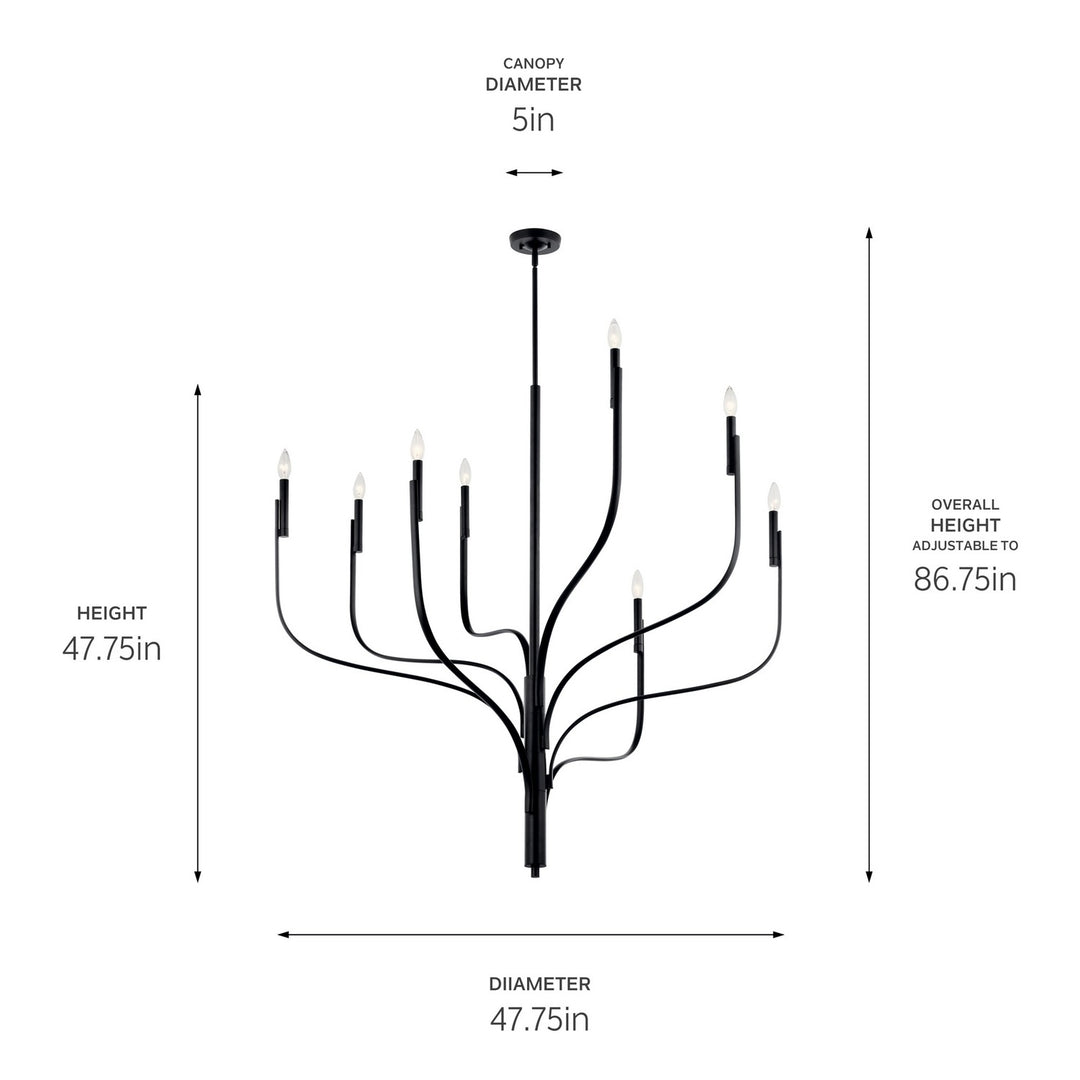 Kichler Canada - 52675BK - Eight Light Chandelier - Livadia - Black
