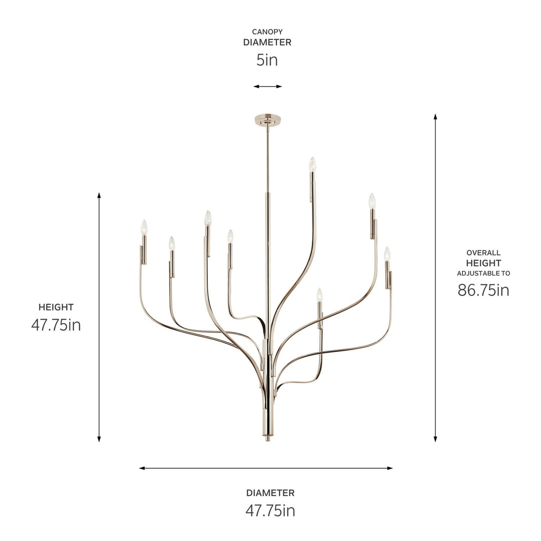Kichler Canada - 52675PN - Eight Light Chandelier - Livadia - Polished Nickel