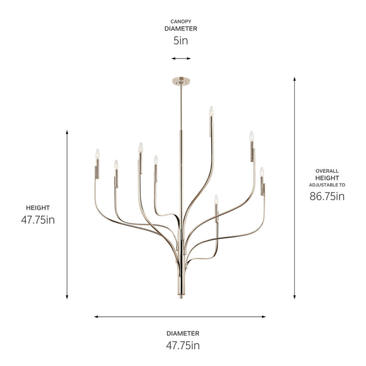 Kichler Canada - 52675PN - Eight Light Chandelier - Livadia - Polished Nickel