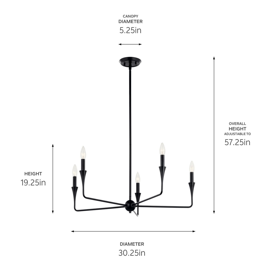 Kichler Canada - 52689BK - Five Light Chandelier - Alvaro - Black