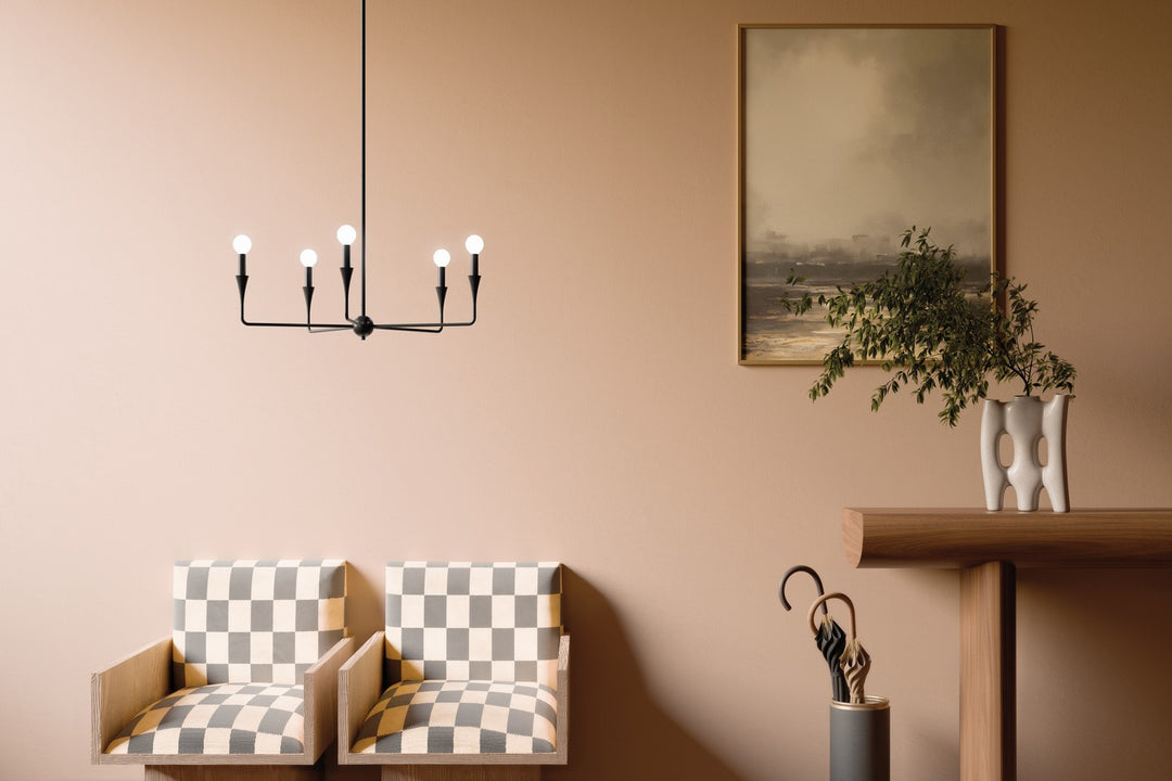 Kichler Canada - 52689BK - Five Light Chandelier - Alvaro - Black