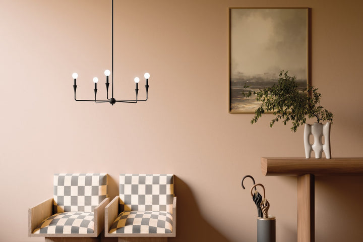 Kichler Canada - 52689BK - Five Light Chandelier - Alvaro - Black