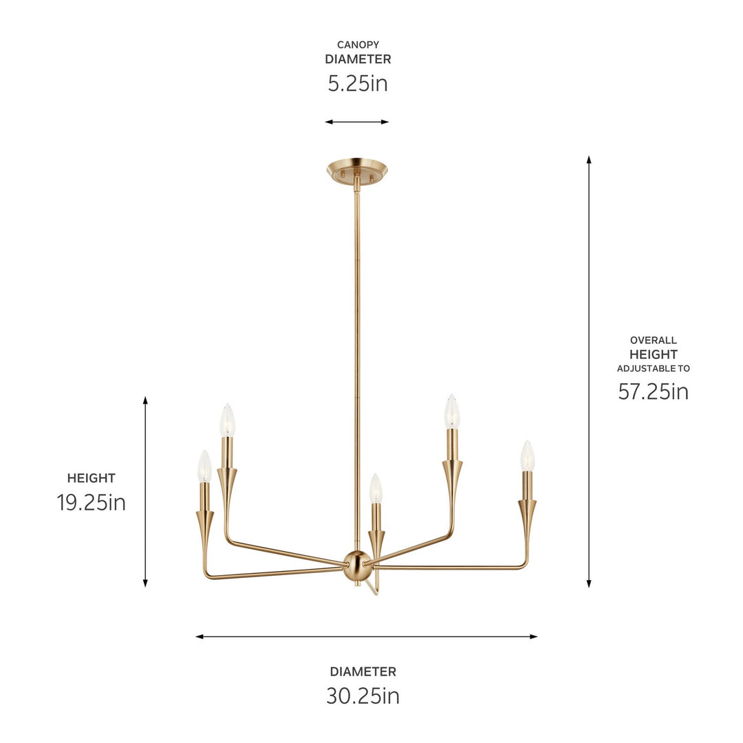 Kichler Canada - 52689CPZ - Five Light Chandelier - Alvaro - Champagne Bronze