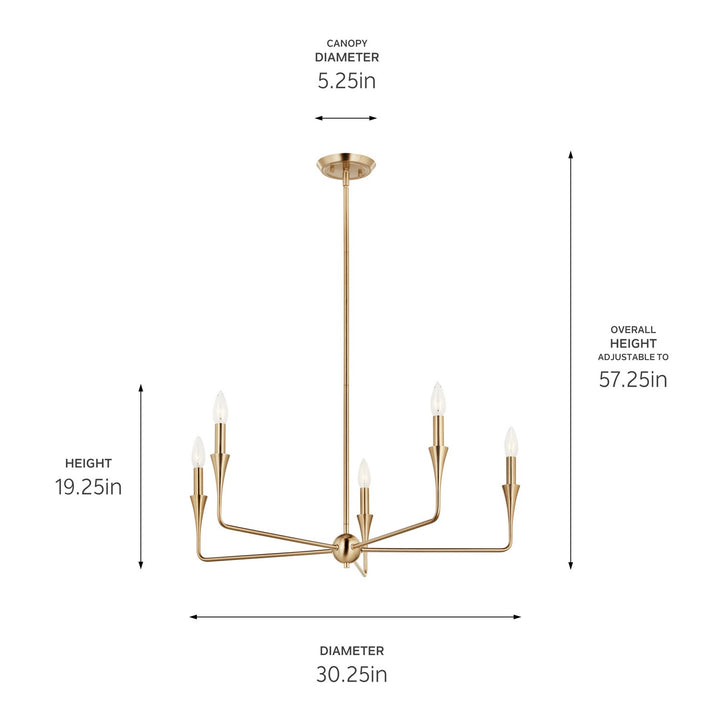 Kichler Canada - 52689CPZ - Five Light Chandelier - Alvaro - Champagne Bronze