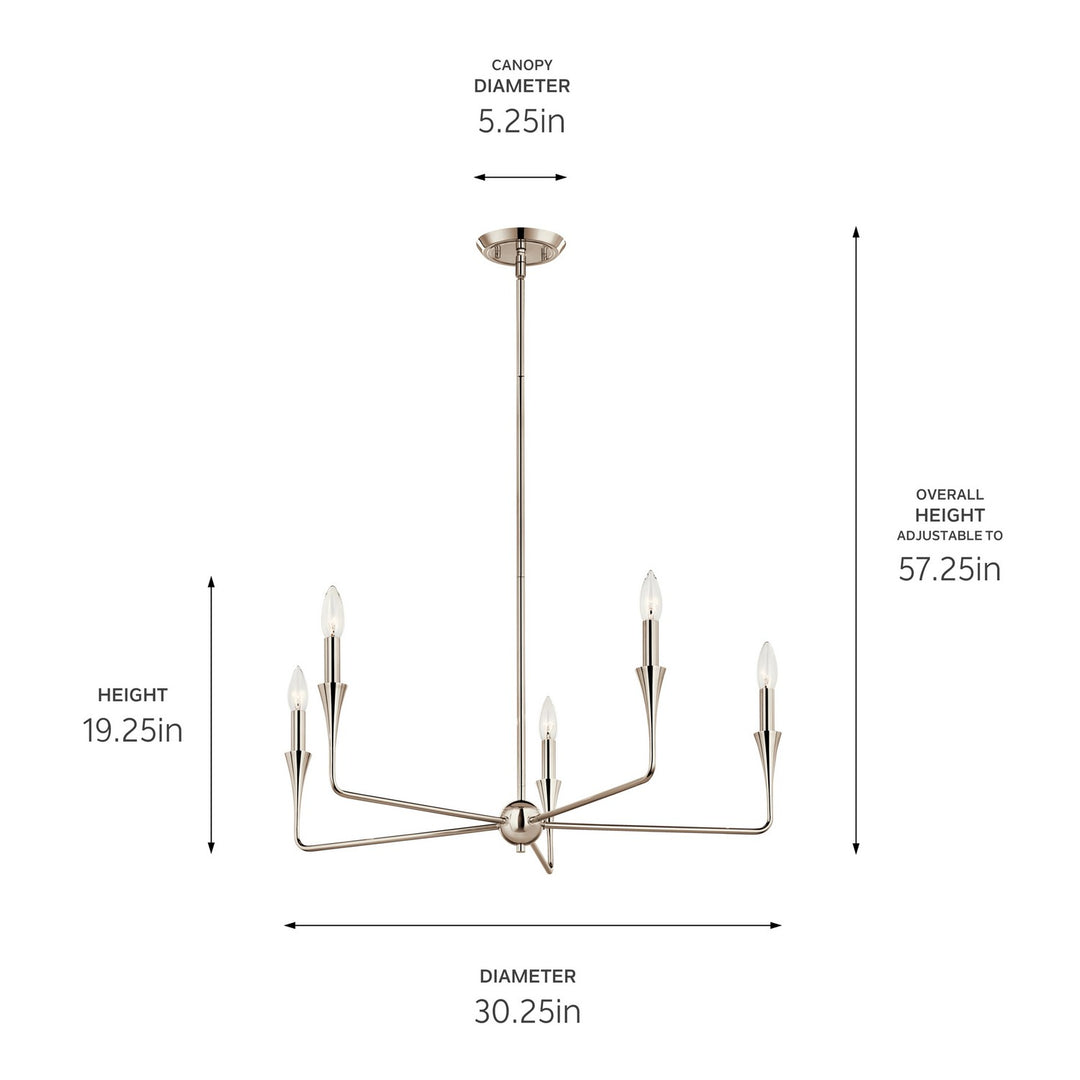 Kichler Canada - 52689PN - Five Light Chandelier - Alvaro - Polished Nickel