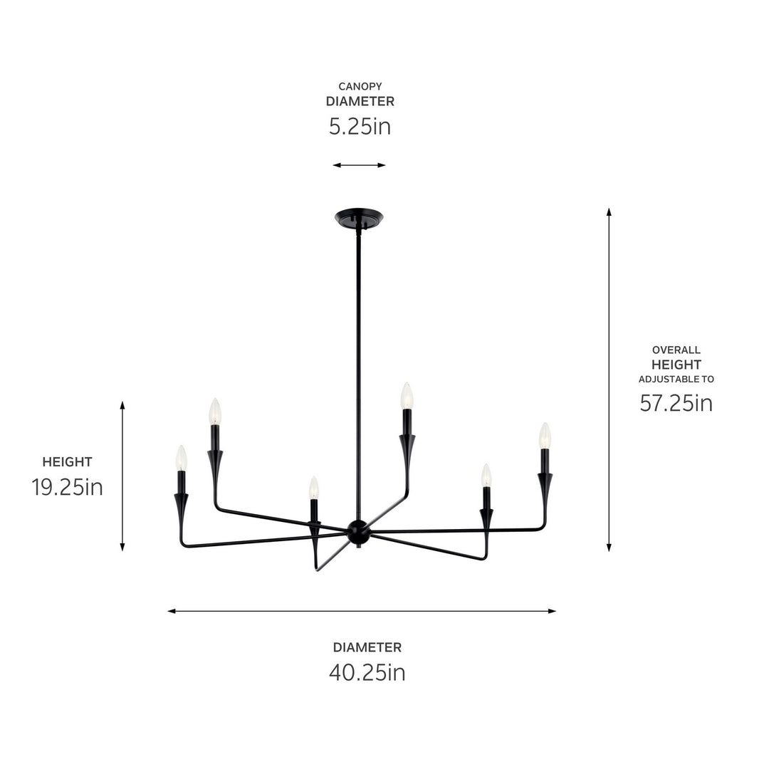 Kichler Canada - 52690BK - Six Light Chandelier - Alvaro - Black