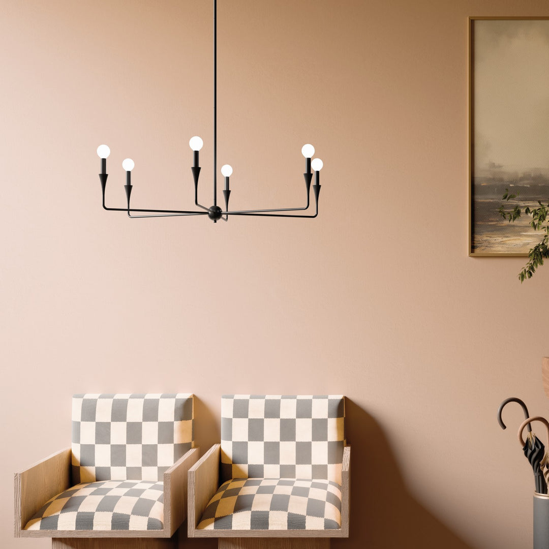 Kichler Canada - 52690BK - Six Light Chandelier - Alvaro - Black