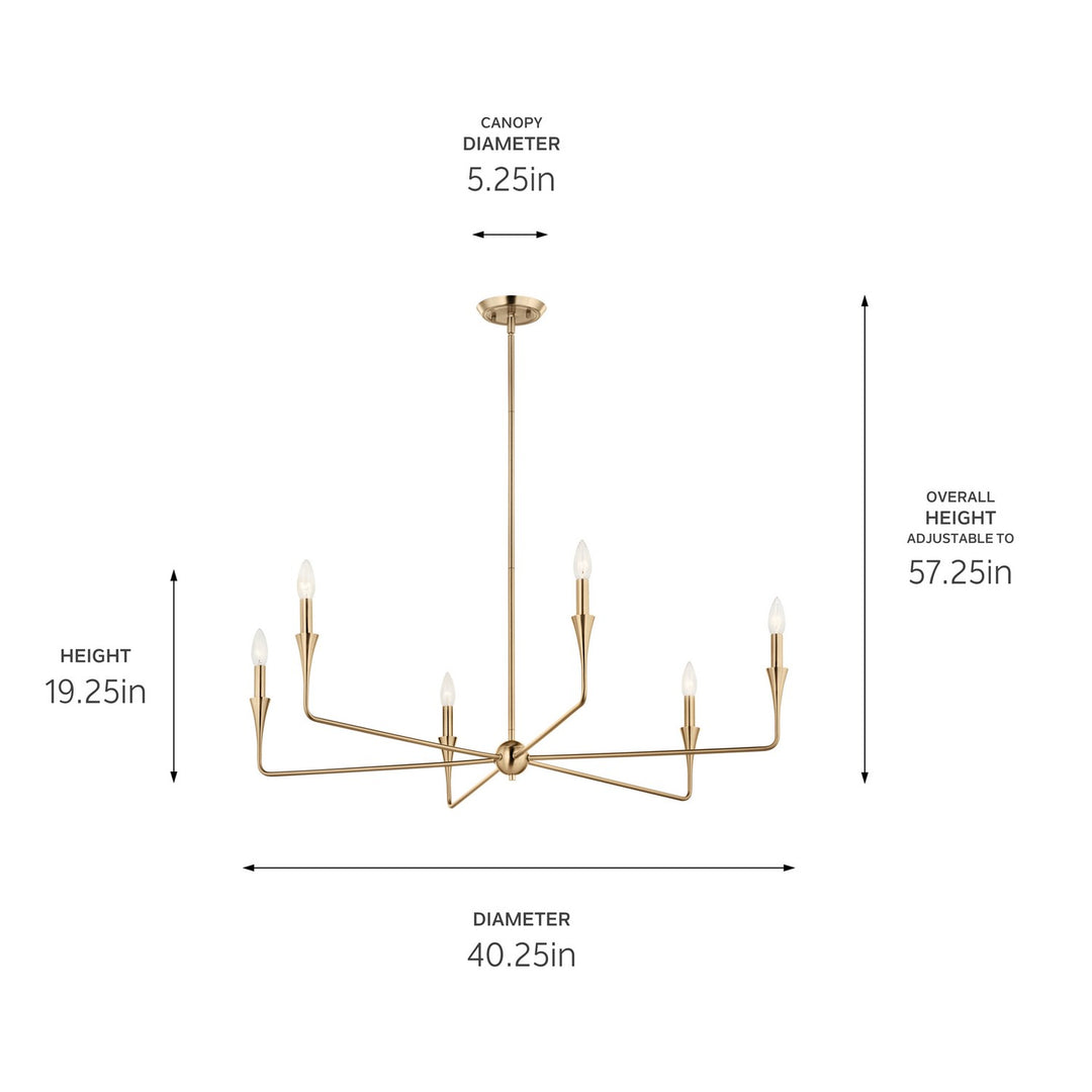 Kichler Canada - 52690CPZ - Six Light Chandelier - Alvaro - Champagne Bronze