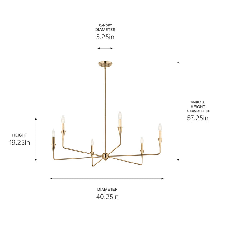 Kichler Canada - 52690CPZ - Six Light Chandelier - Alvaro - Champagne Bronze