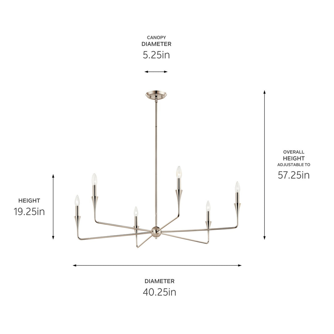 Kichler Canada - 52690PN - Six Light Chandelier - Alvaro - Polished Nickel