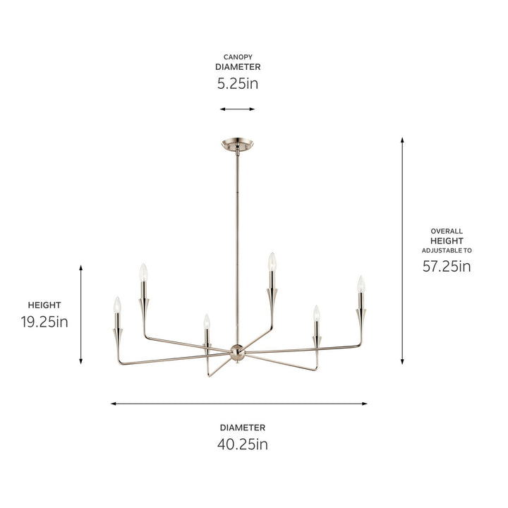 Kichler Canada - 52690PN - Six Light Chandelier - Alvaro - Polished Nickel
