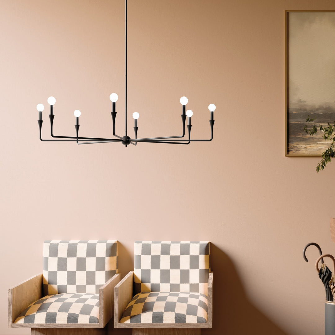 Kichler Canada - 52691BK - Eight Light Chandelier - Alvaro - Black