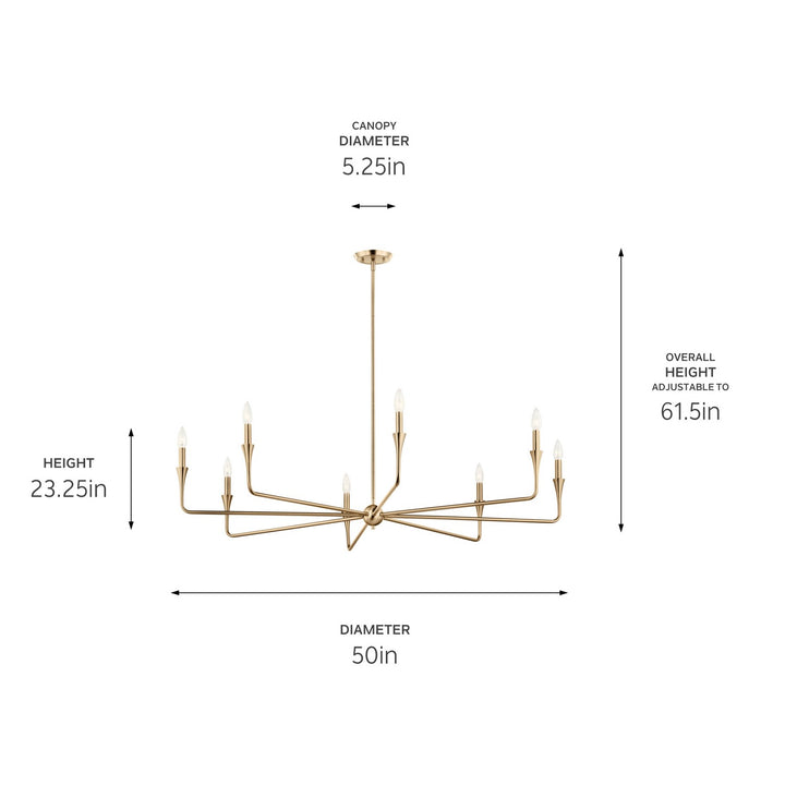 Kichler Canada - 52691CPZ - Eight Light Chandelier - Alvaro - Champagne Bronze
