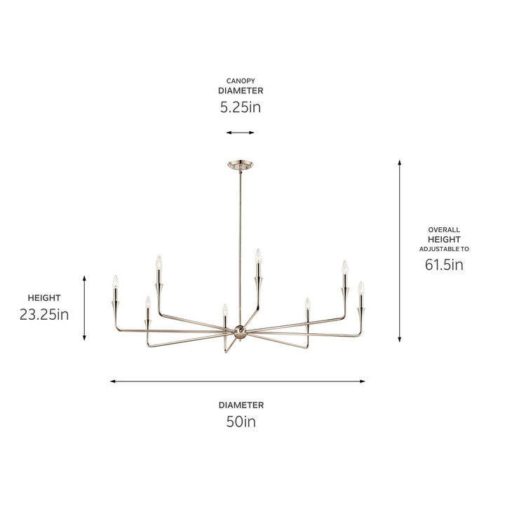 Kichler Canada - 52691PN - Eight Light Chandelier - Alvaro - Polished Nickel