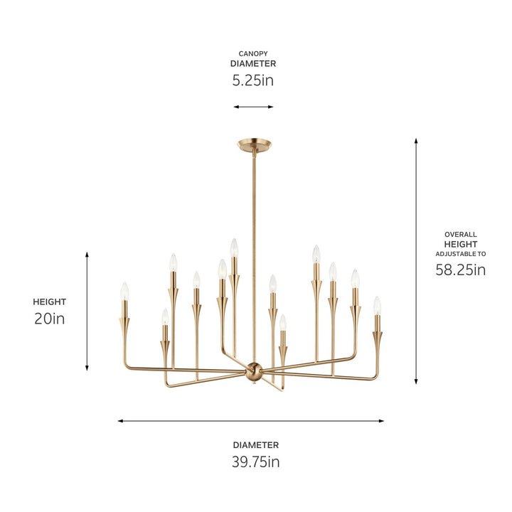Kichler Canada - 52692CPZ - 12 Light Chandelier - Alvaro - Champagne Bronze