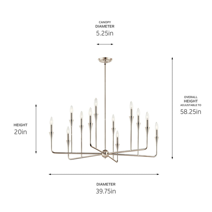 Kichler Canada - 52692PN - 12 Light Chandelier - Alvaro - Polished Nickel
