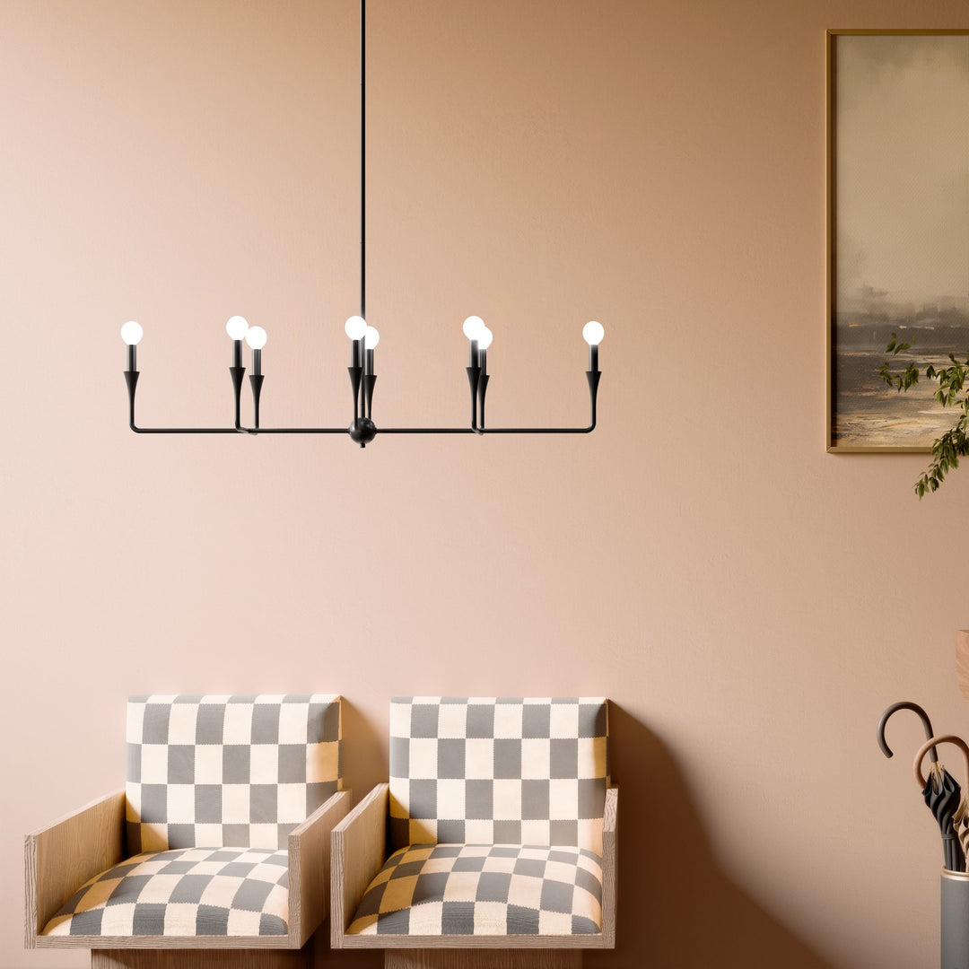 Kichler Canada - 52693BK - Eight Light Linear Chandelier - Alvaro - Black