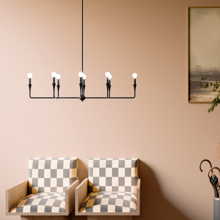 Kichler Canada - 52693BK - Eight Light Linear Chandelier - Alvaro - Black