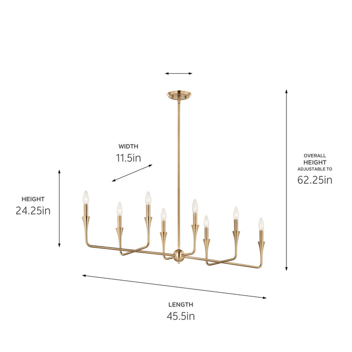 Kichler Canada - 52693CPZ - Eight Light Linear Chandelier - Alvaro - Champagne Bronze