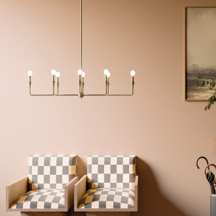 Kichler Canada - 52693CPZ - Eight Light Linear Chandelier - Alvaro - Champagne Bronze
