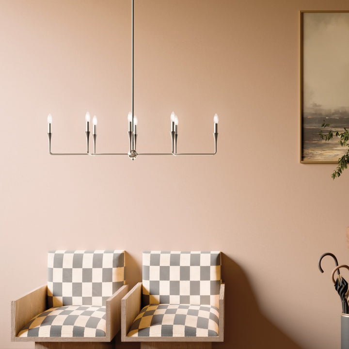 Kichler Canada - 52693PN - Eight Light Linear Chandelier - Alvaro - Polished Nickel