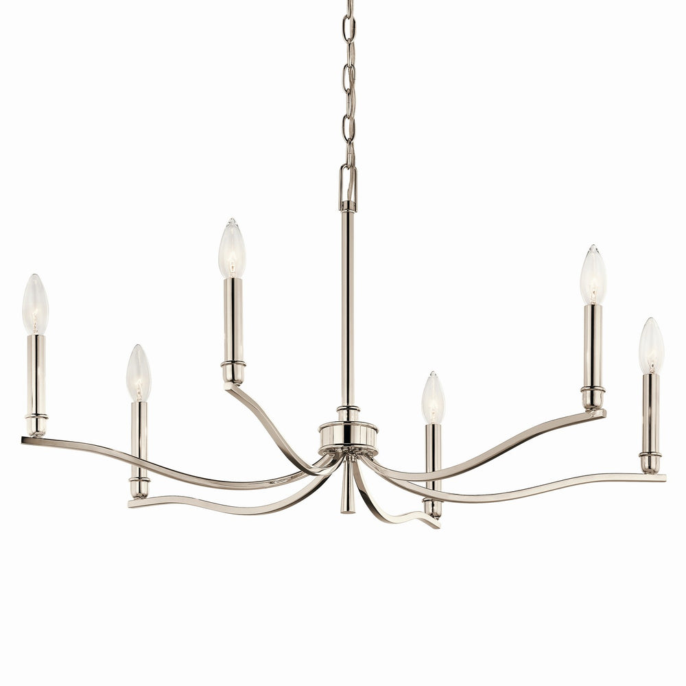Kichler Canada - 52695PN - Six Light Chandelier - Malene - Polished Nickel