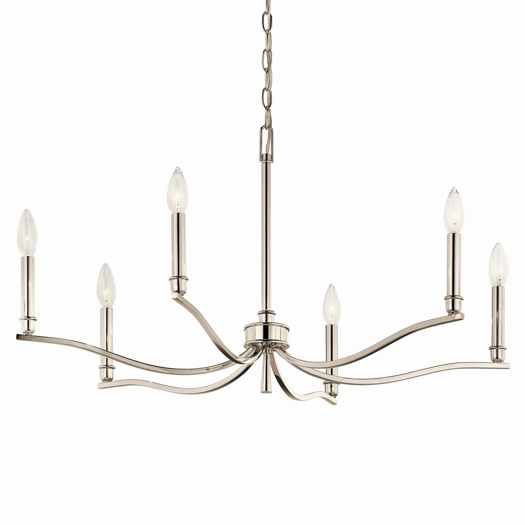 Kichler Canada - 52695PN - Six Light Chandelier - Malene - Polished Nickel
