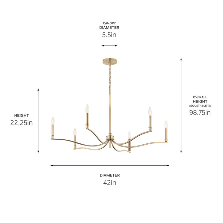 Kichler Canada - 52696CPZ - Six Light Chandelier - Malene - Champagne Bronze