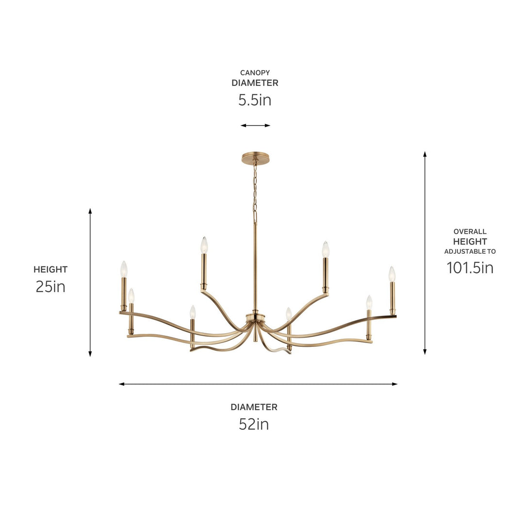 Kichler Canada - 52697CPZ - Eight Light Chandelier - Malene - Champagne Bronze