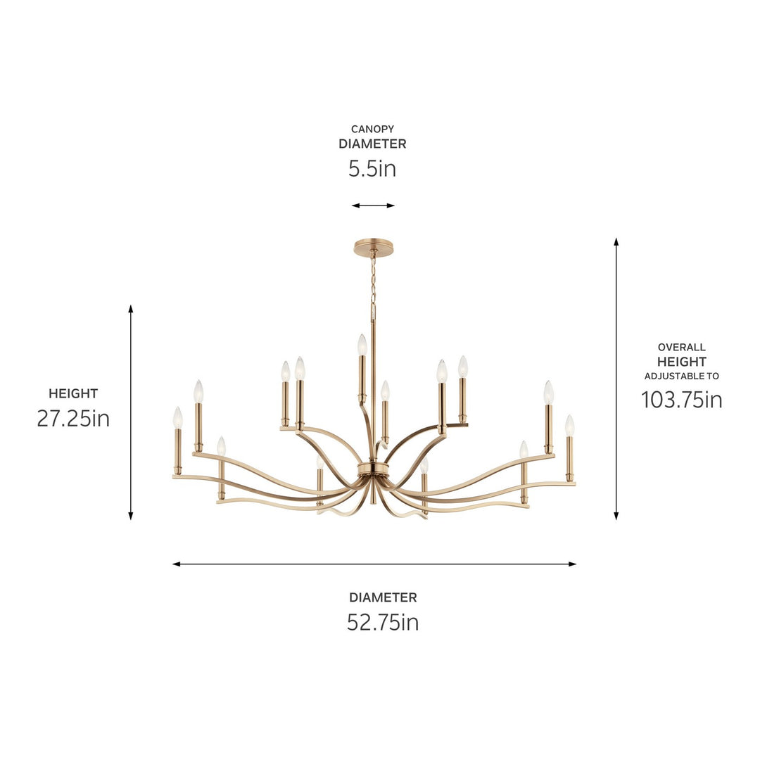 Kichler Canada - 52698CPZ - 14 Light Chandelier - Malene - Champagne Bronze