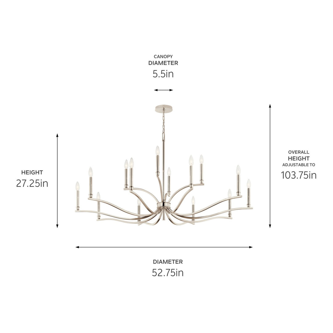 Kichler Canada - 52698PN - 14 Light Chandelier - Malene - Polished Nickel