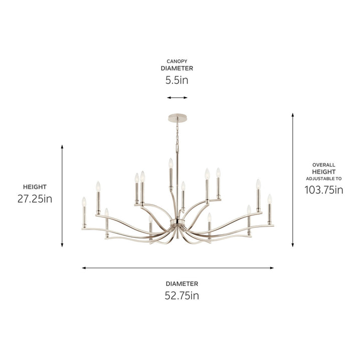 Kichler Canada - 52698PN - 14 Light Chandelier - Malene - Polished Nickel