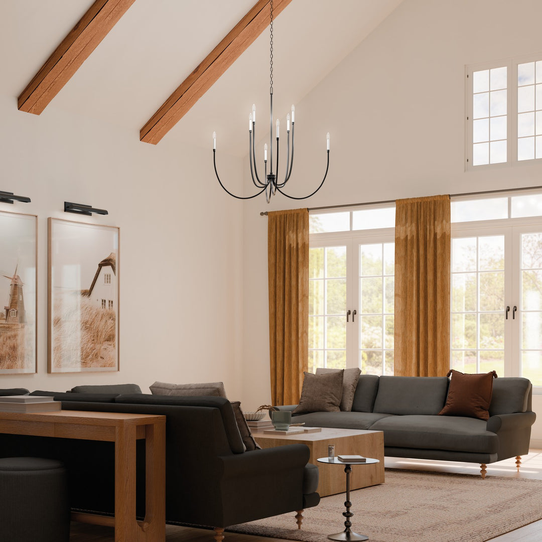 Kichler Canada - 52699BK - Eight Light Foyer Chandelier - Malene - Black