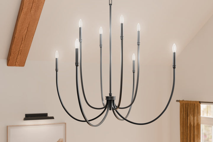 Kichler Canada - 52699BK - Eight Light Foyer Chandelier - Malene - Black