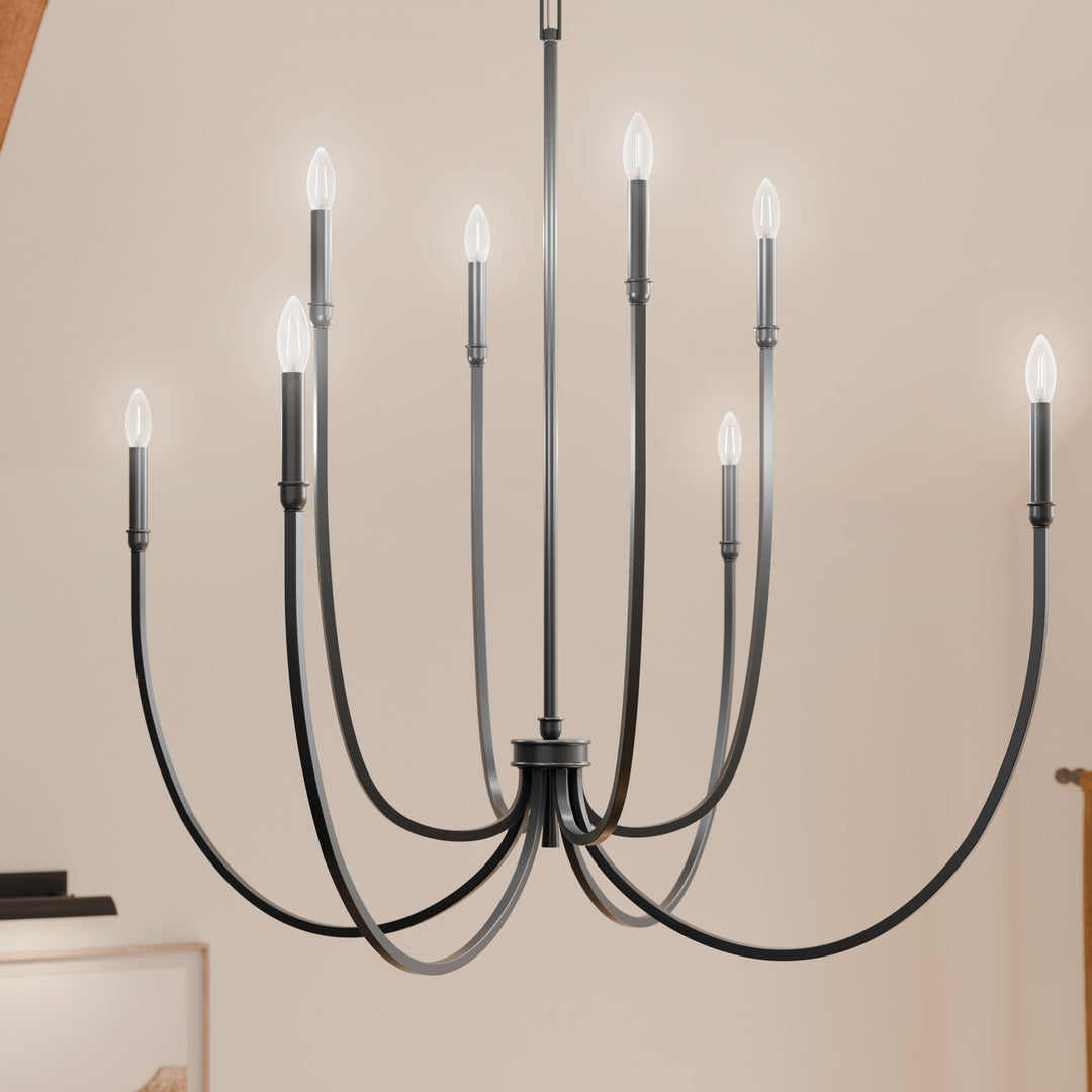 Kichler Canada - 52699BK - Eight Light Foyer Chandelier - Malene - Black