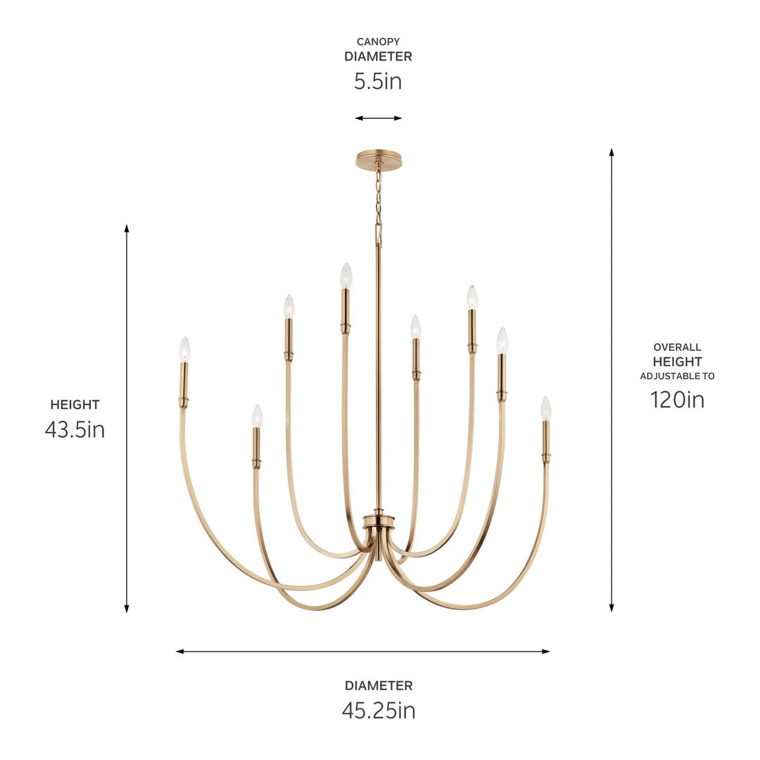Kichler Canada - 52699CPZ - Eight Light Foyer Chandelier - Malene - Champagne Bronze
