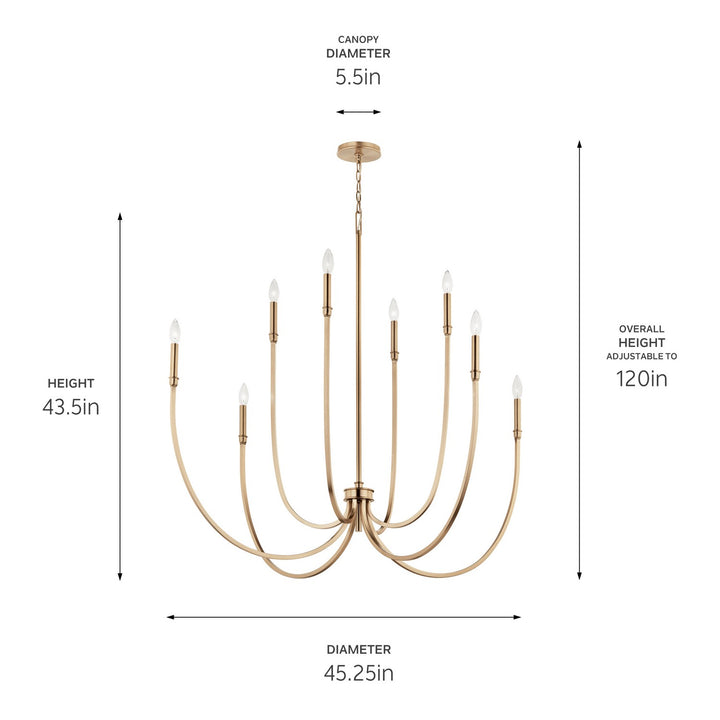 Kichler Canada - 52699CPZ - Eight Light Foyer Chandelier - Malene - Champagne Bronze