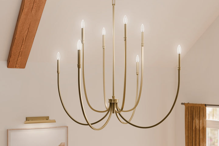 Kichler Canada - 52699CPZ - Eight Light Foyer Chandelier - Malene - Champagne Bronze