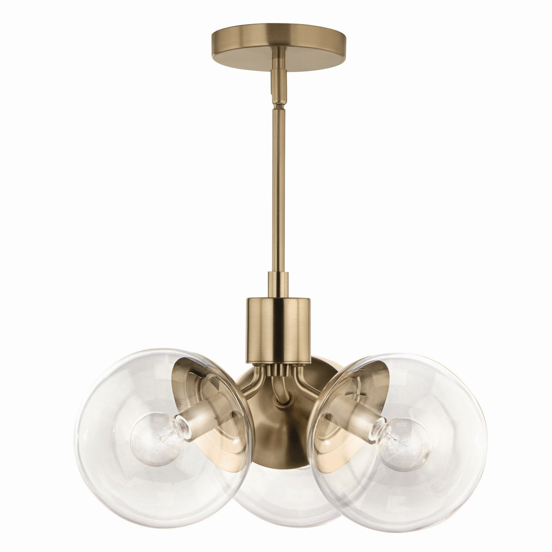 Kichler Canada - 52700CPZCLR - Three Light Chandelier/Semi Flush - Silvarious - Champagne Bronze