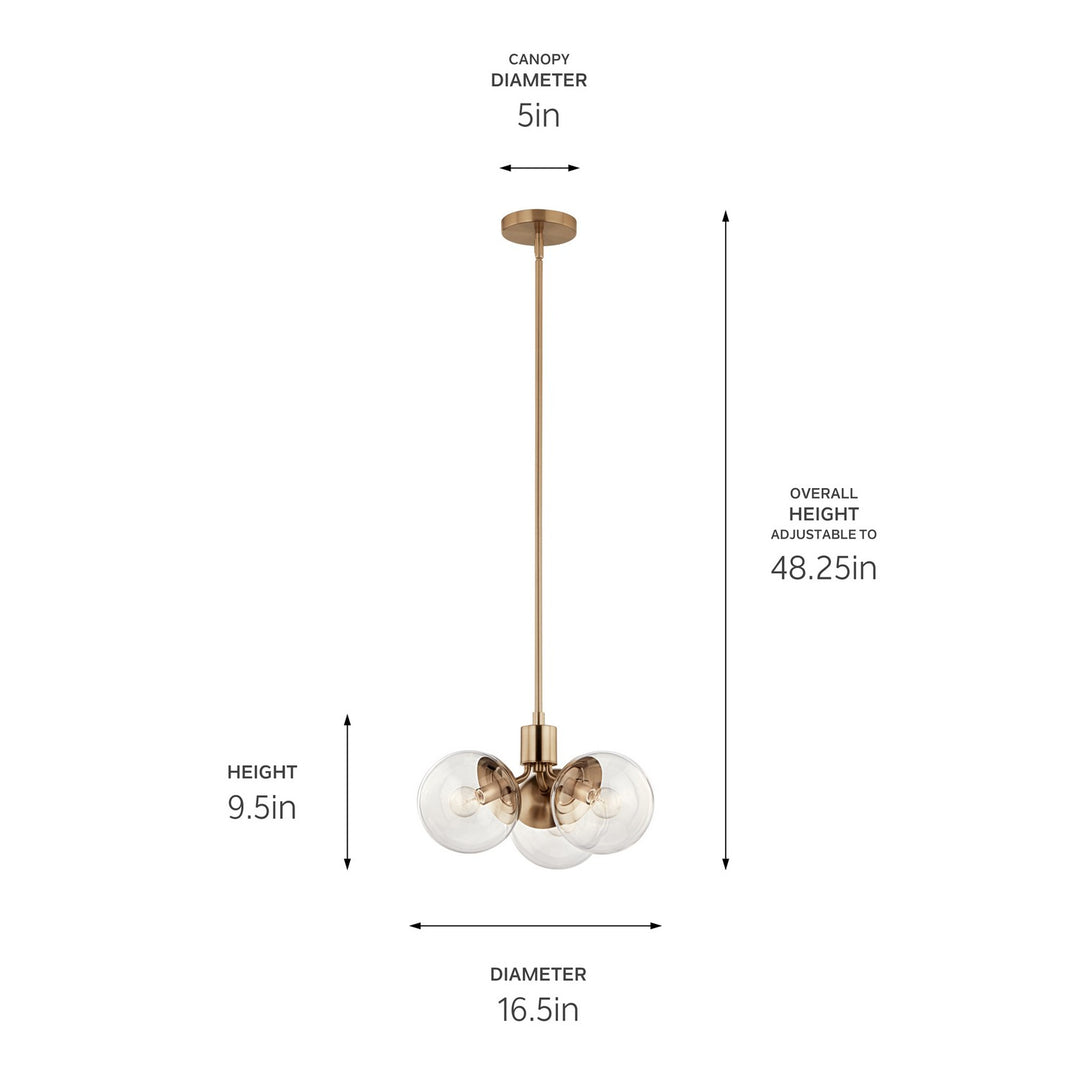 Kichler Canada - 52700CPZCLR - Three Light Chandelier/Semi Flush - Silvarious - Champagne Bronze