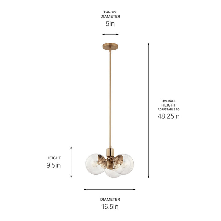 Kichler Canada - 52700CPZCLR - Three Light Chandelier/Semi Flush - Silvarious - Champagne Bronze