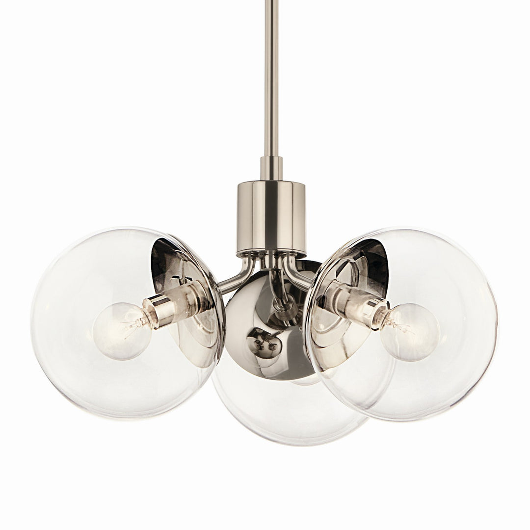 Kichler Canada - 52700PNCLR - Three Light Chandelier/Semi Flush - Silvarious - Polished Nickel