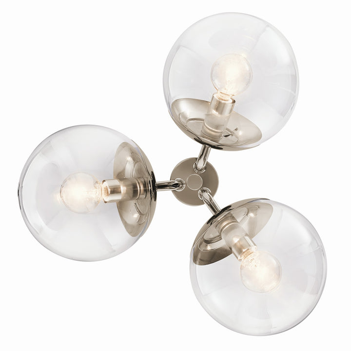 Kichler Canada - 52700PNCLR - Three Light Chandelier/Semi Flush - Silvarious - Polished Nickel