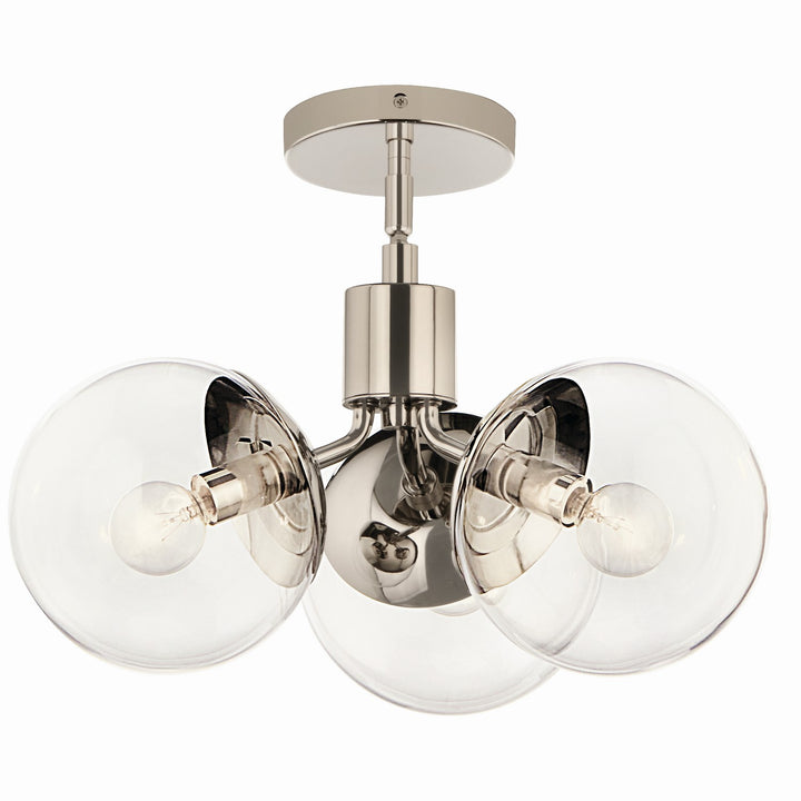 Kichler Canada - 52700PNCLR - Three Light Chandelier/Semi Flush - Silvarious - Polished Nickel
