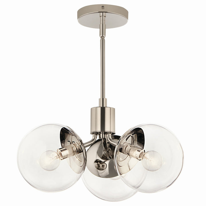 Kichler Canada - 52700PNCLR - Three Light Chandelier/Semi Flush - Silvarious - Polished Nickel