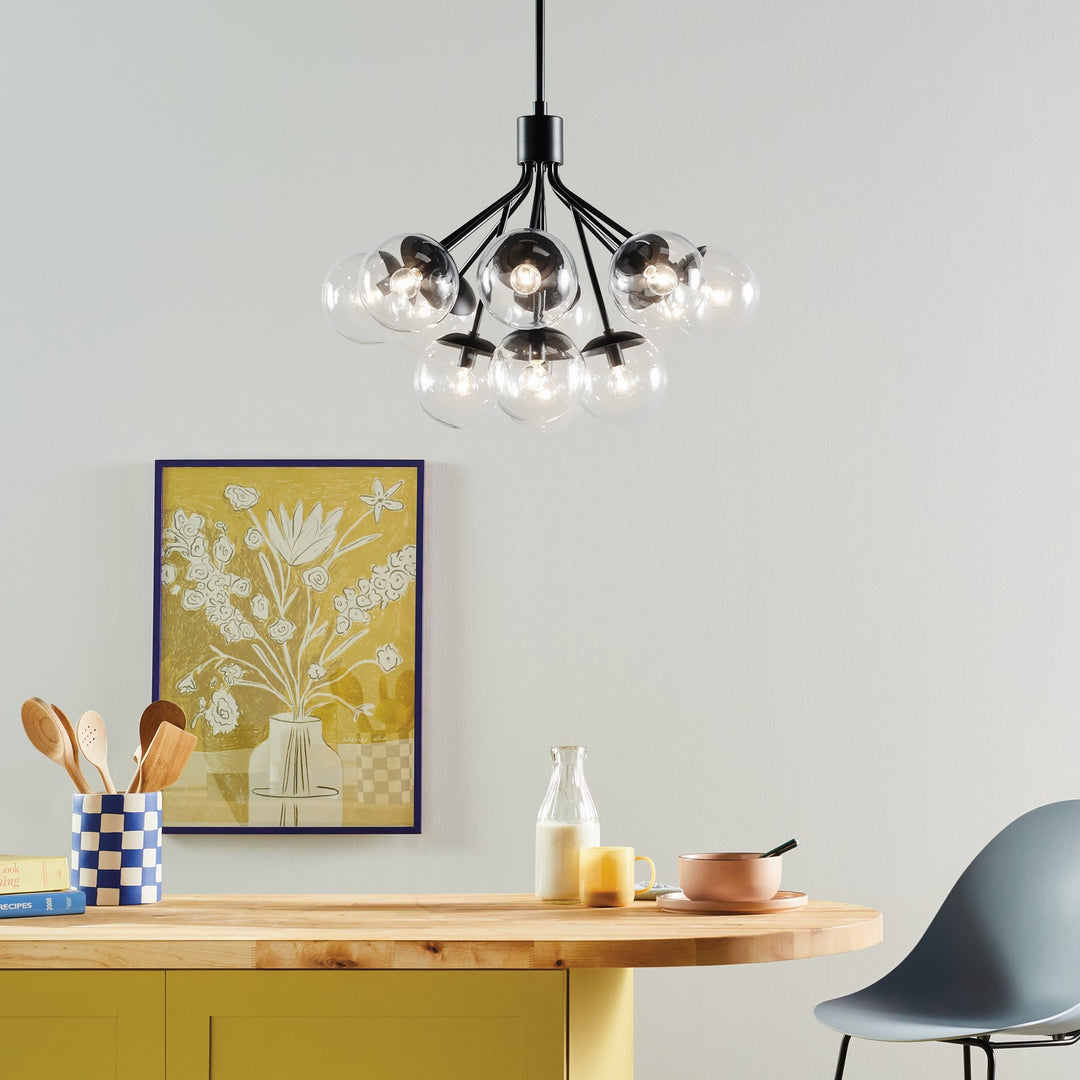 Kichler Canada - 52701BKCLR - 12 Light Chandelier Convertible - Silvarious - Black