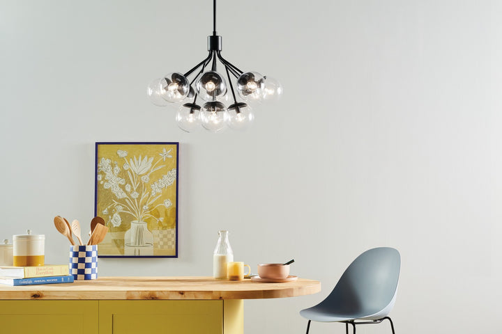 Kichler Canada - 52701BKCLR - 12 Light Chandelier Convertible - Silvarious - Black