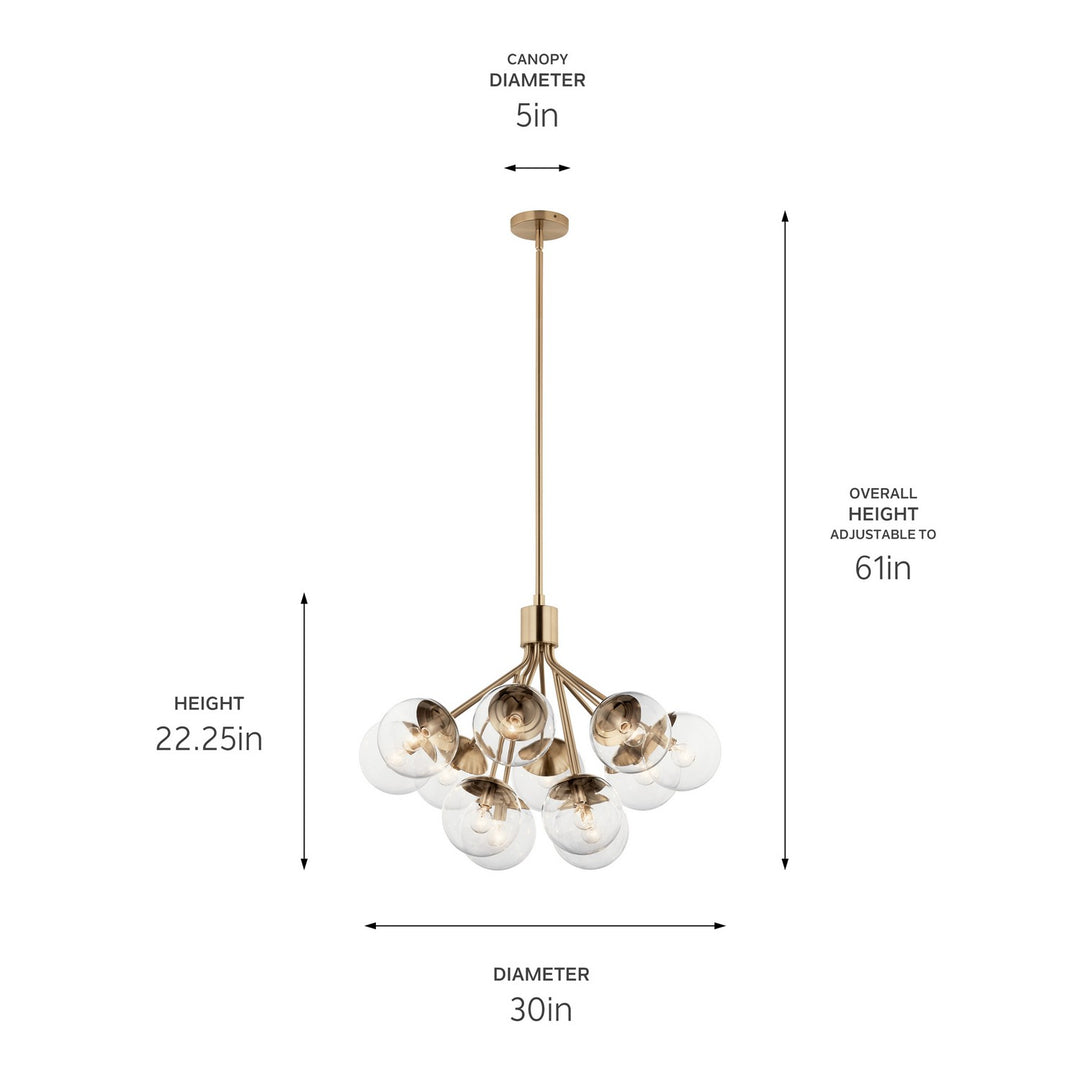 Kichler Canada - 52701CPZCLR - 12 Light Chandelier Convertible - Silvarious - Champagne Bronze